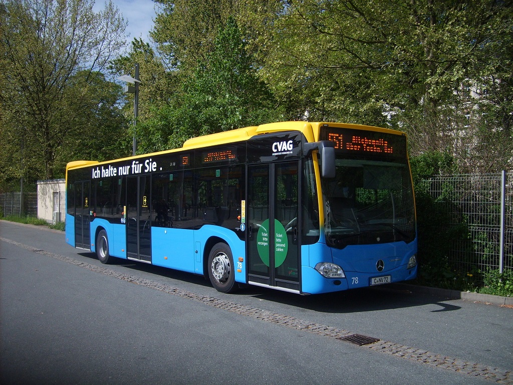 MB O 530 C2 - C NV 72 - Wagen 78 - in Chemnitz, Omnibusbahnhof (Georgstraße)