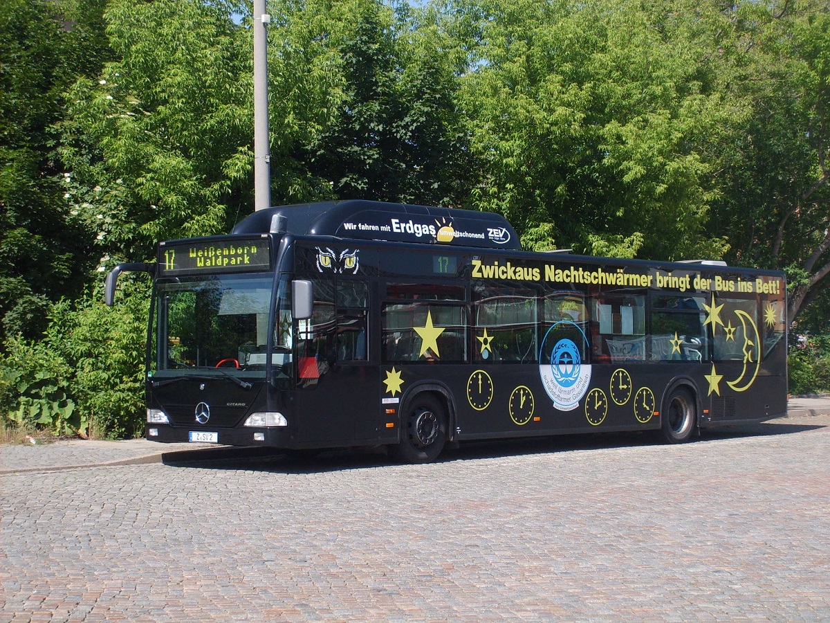 MB O 530 CNG - Z SV 2 - Wagen 2 - in Zwickau, Zentralhaltestelle - am 17-Juni-2015