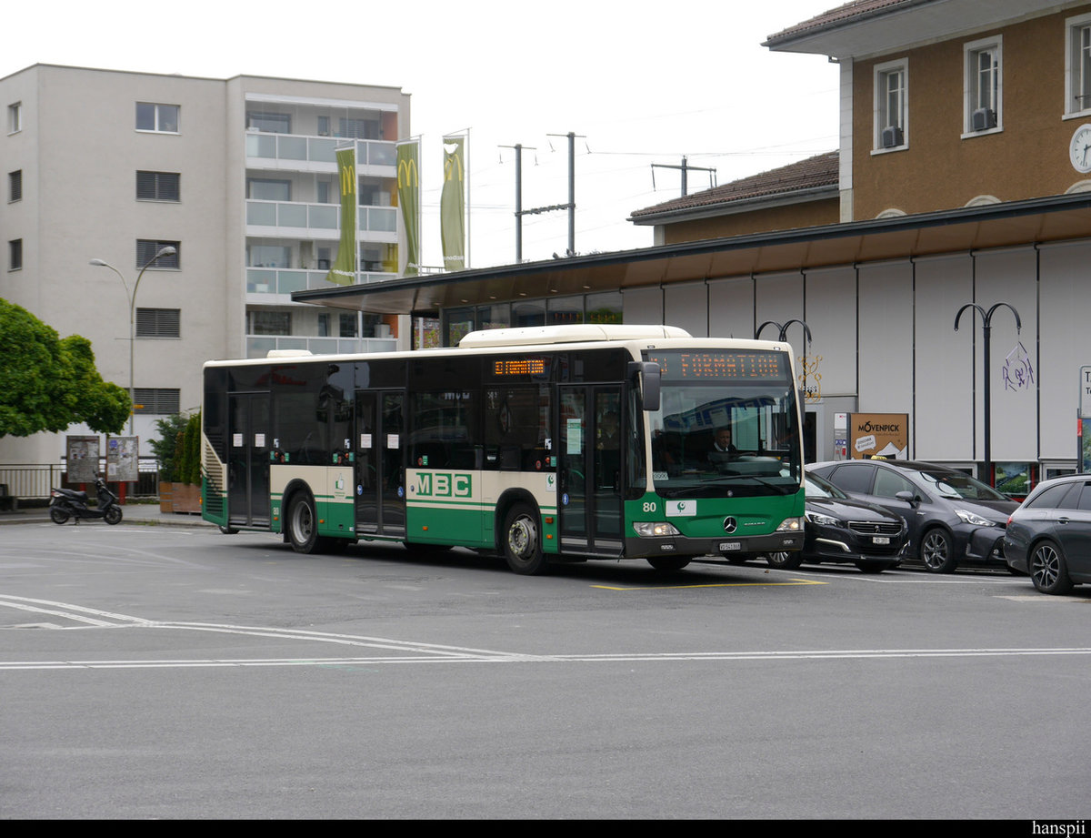 MBC - Mercedes Citaro  Nr.80  VD  541868 auf dem Bahnhofplatz in Morges unterwegs als Fahrschule am 12.05.2020