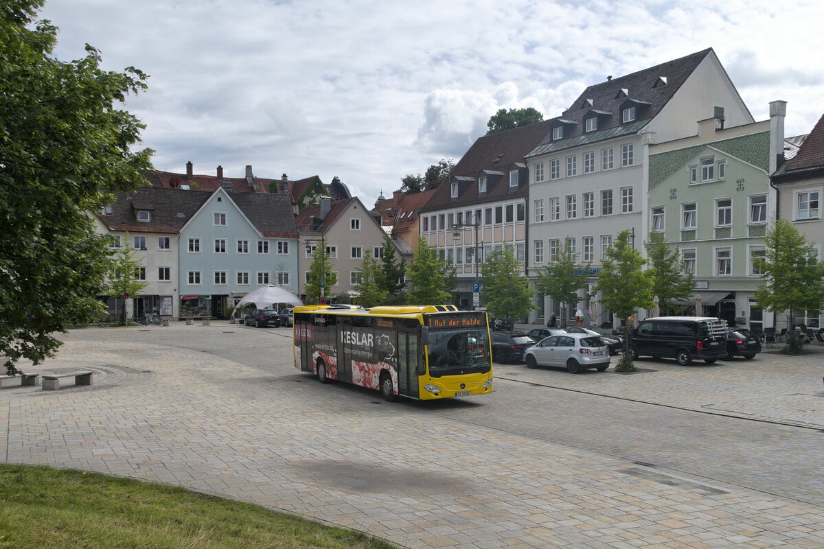 Mercedes-Benz Citaro 2. Generation (KE-HB 30) als Stadtbus Kempten, Linie 1 am Hildegardplatz. Aufgenommen 9.6.2022.