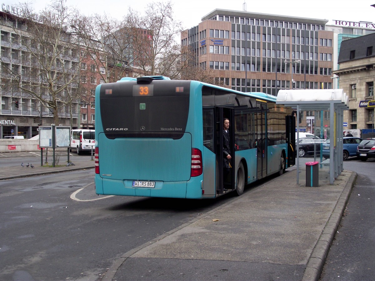 Mercedes Benz Citaro C1 Facelift von hinten am 15.12.13 in Frankfurt 