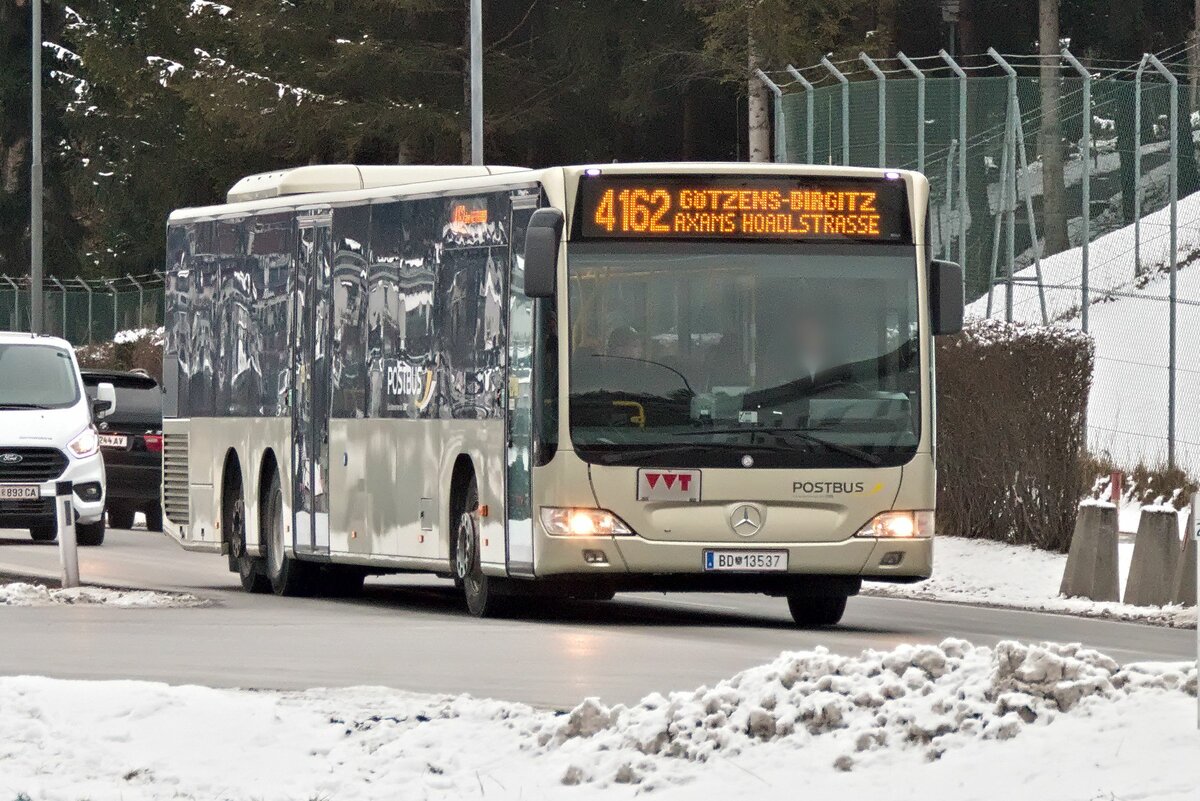 Mercedes-Benz Citaro Facelift von Postbus (BD-13537) als Linie 4162 in Innsbruck, Völser Straße. Aufgenommen 27.1.2023.