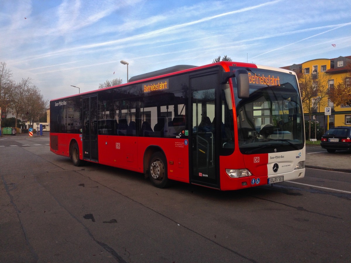 Mercedes-Benz Citaro Ü von Saar-Pfalz-Bus (SB-RV 583), aufgenommen am 21. November bei der WNS in Kaiserslautern.