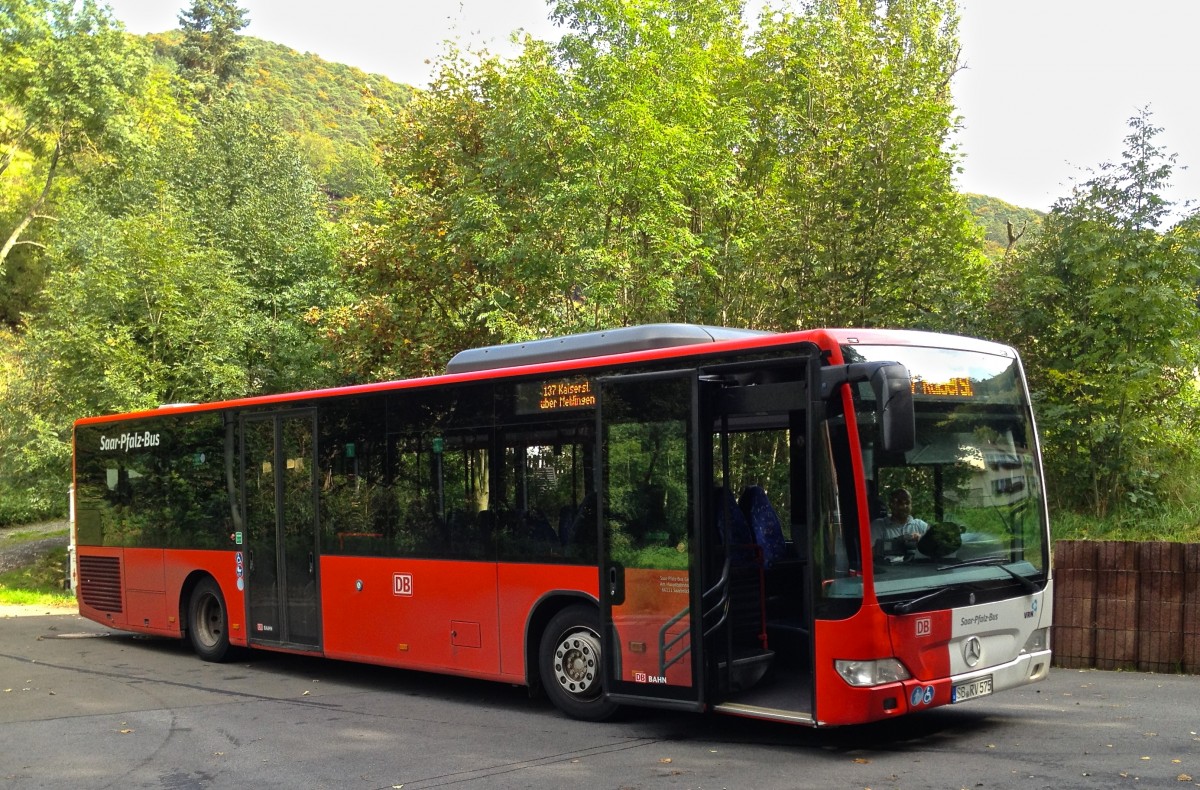 Mercedes-Benz Citaro Ü (SB-RV 575) von Saar-Pfalz-Bus. Baujahr 2007, aufgenommen am 19.09.2014 an der Endhaltestelle Falkenstein.