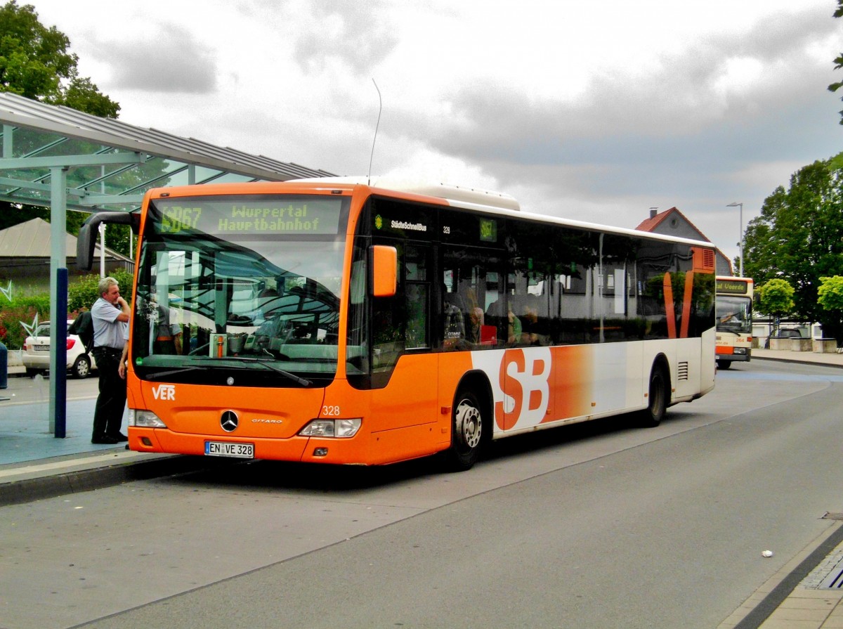 Mercedes-Benz O 530 II (Citaro Facelift) auf der Linie SB67 nach Wuppertal Hauptbahnhof an der Haltestelle Haßlinghausen Busbahnhof.(13.6.2014)
