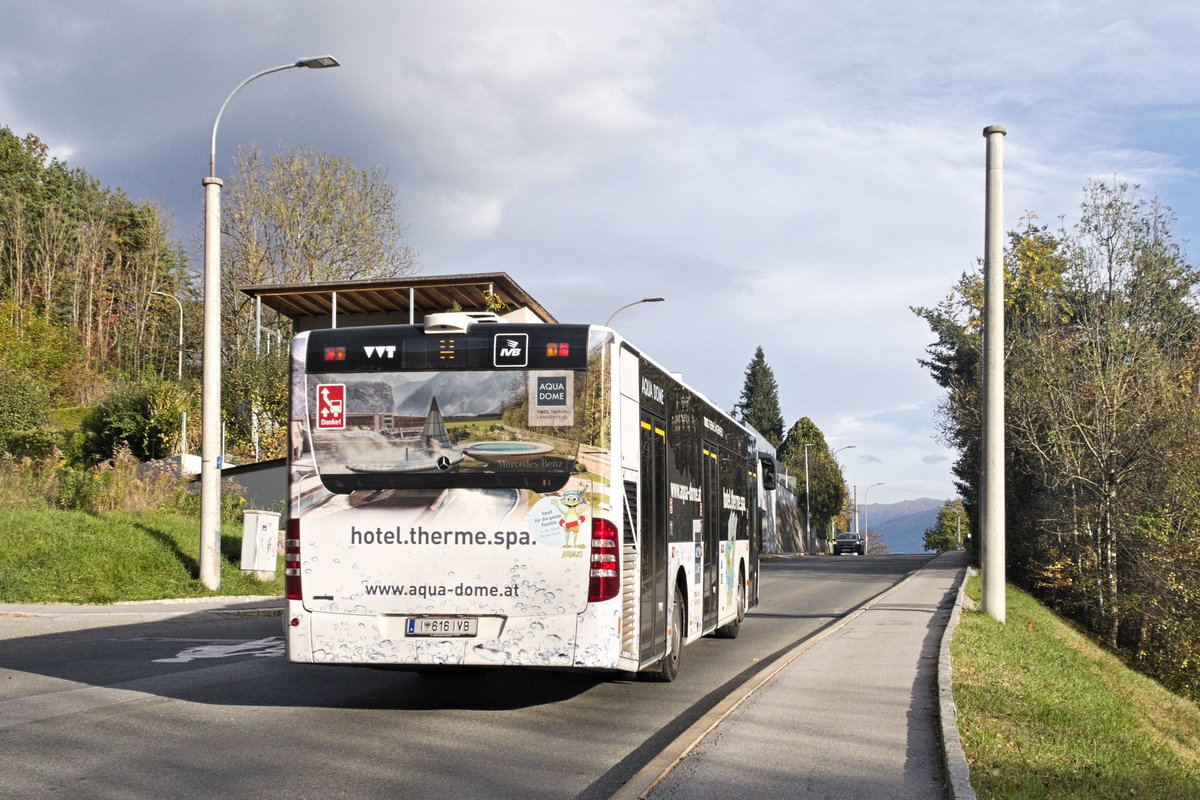 Mercedes-Benz O 530 II (Citaro Facelift) der Innsbrucker Verkehrsbetriebe, Bus Nr. 616, als Linie H in der Karl-Innerebner-Straße in Innsbruck. Aufgenommen 24.10.2019.