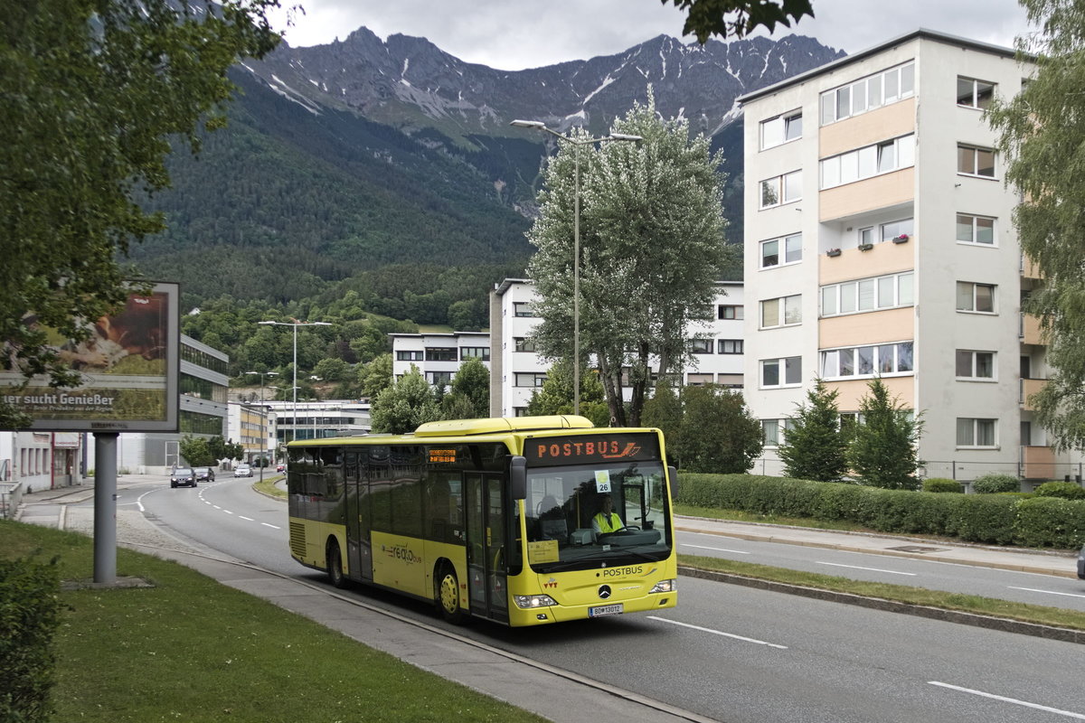 Mercedes-Benz O 530 II (Citaro Facelift) von Postbus (BD-13012) als Schienenersatzverkehr für die Karwendelbahn in der Bachlechnerstraße in Innsbruck. Aufgenommen 4.6.2020.