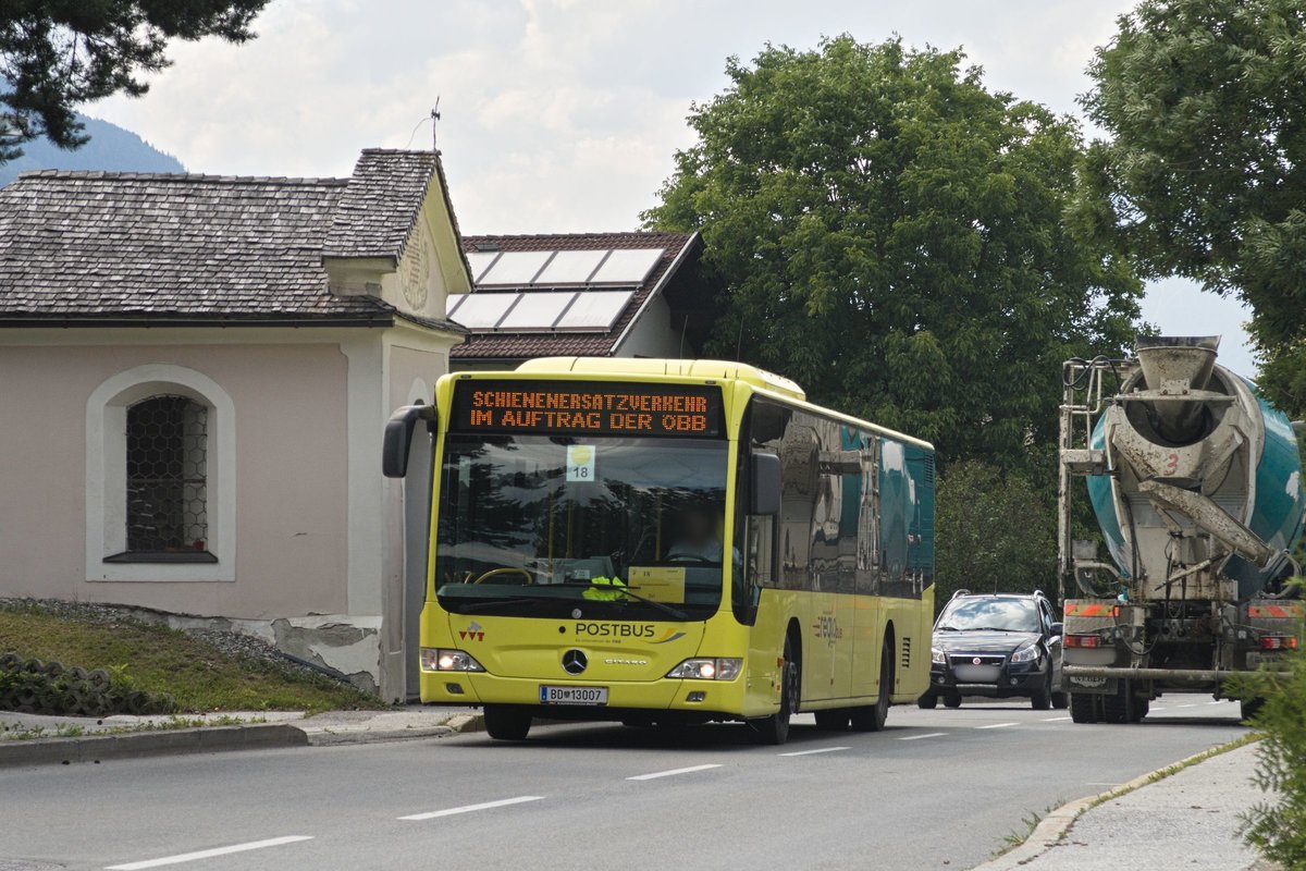Mercedes-Benz O 530 II (Citaro Facelift) von Postbus (BD-13007) als Schienenersatzverkehr Zirl - Telfs in Inzing, Hauptstraße. Aufgenommen 25.6.2020.