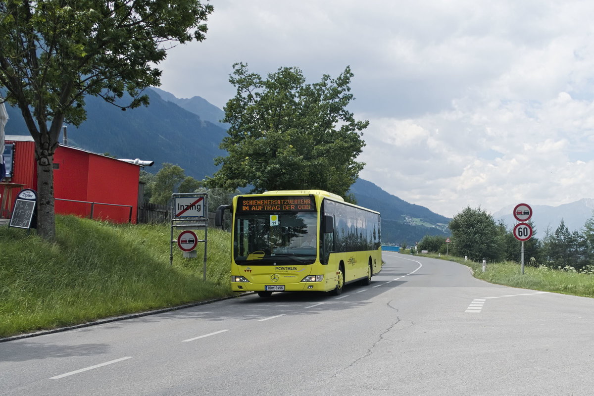 Mercedes-Benz O 530 II (Citaro Facelift) von Postbus (BD-13496) als Schienenersatzverkehr Zirl - Telfs in Inzing, Salzstraße. Aufgenommen 25.6.2020.