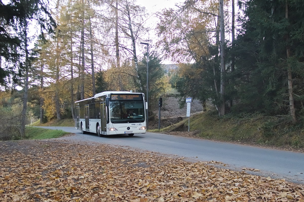 Mercedes-Benz O 530 II (Citaro Facelift) der Innsbrucker Verkehrsbetriebe (Bus Nr. 618) als Schienenersatzverkehr für die Stubaitalbahn/Linie STE in Mutters bei der Muttereralmbahn. Aufgenommen 6.11.2020.