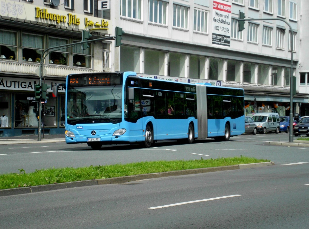 Mercedes-Benz O 530 III (Citaro 2. Generation) auf der Linie 624 nach S-Bahnhof Wuppertal-Barmen an der Haltestelle Wuppertal-Barmen Alter Markt.(25.5.2014)
