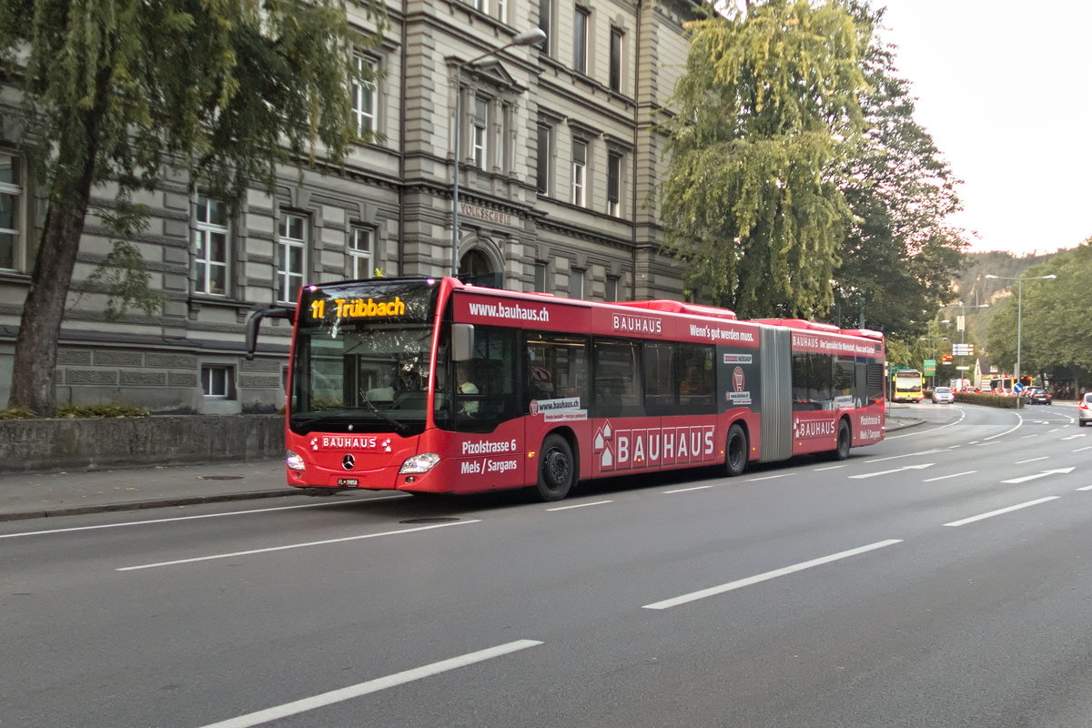 Mercedes-Benz O 530 III (Citaro 2. Generation), FL-39858, als Linie 11 nach Trübbach in Feldkirch, Hirschgraben. Aufgenommen 7.10.2019.