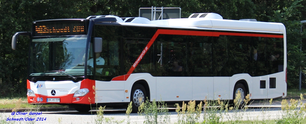 Mercedes-Benz O530 C2 Citaro LE-Ü, Wagennummer 337, der Uckermärkischen Verkehrsgesellschaft mbH, 2014 beim PCK in Schwedt/Oder.