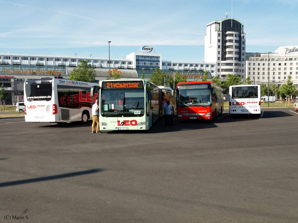 Mercedes-Benz O530 und Iveco Crossway 12 LE am 16.06.2020 in Cottbus