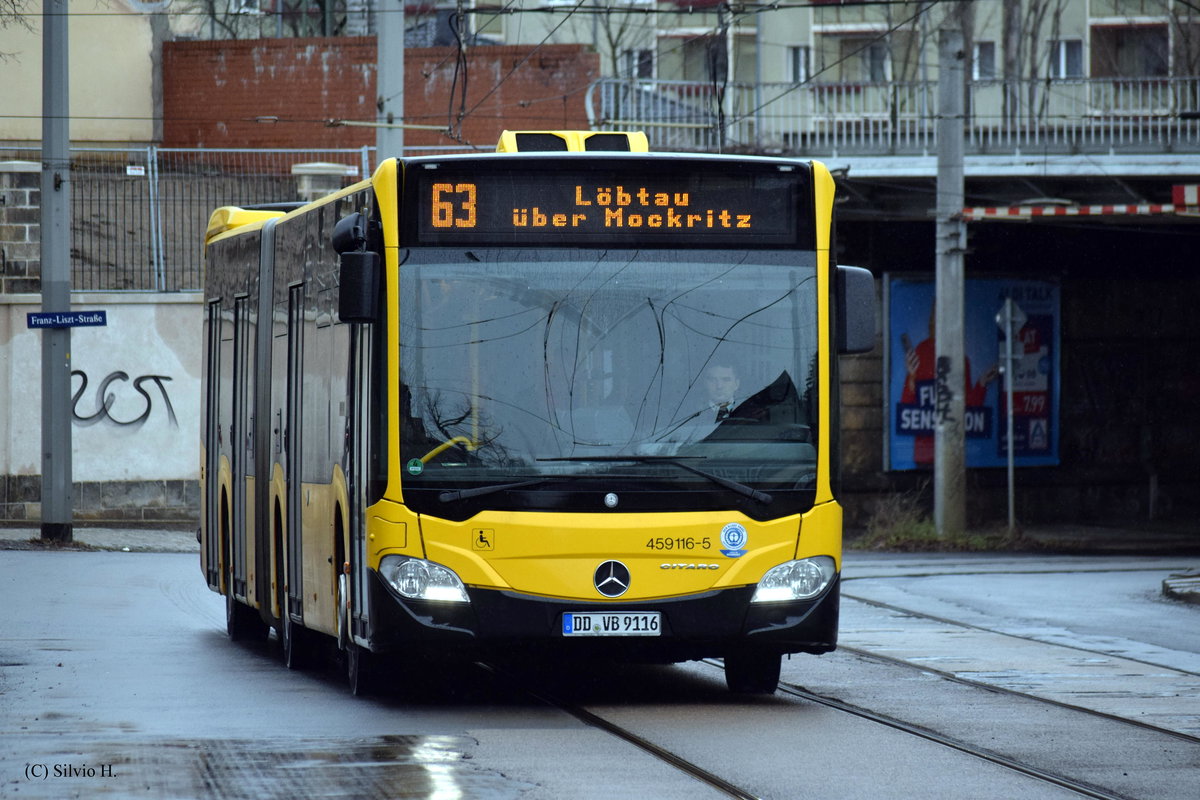 Mercedes-Benz O530G C2 am 13.01.2019 in der Wasastraße. Foto darf mit Genehmigung veröffentlicht werden.