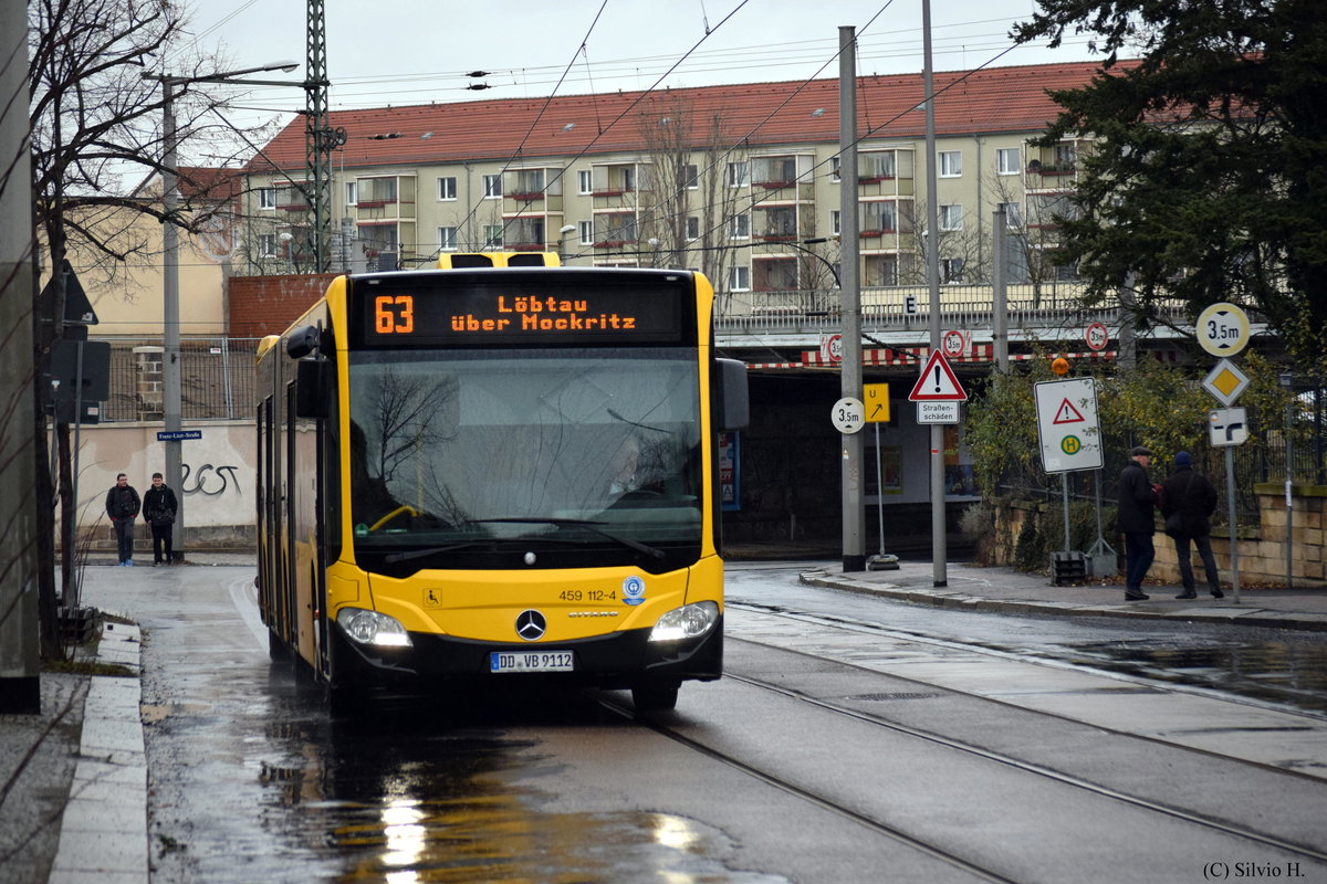 Mercedes-Benz O530G C2 am 13.01.2019 in der Wasastraße. Foto darf mit Genehmigung veröffentlicht werden.