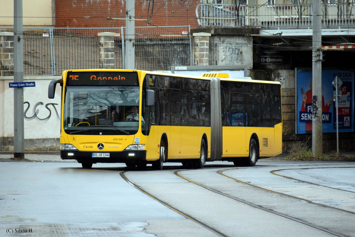 Mercedes-Benz O530G II mit Name Carola am 13.01.2019 in der Wasastraße. Foto darf mit Genehmigung veröffentlicht werden.