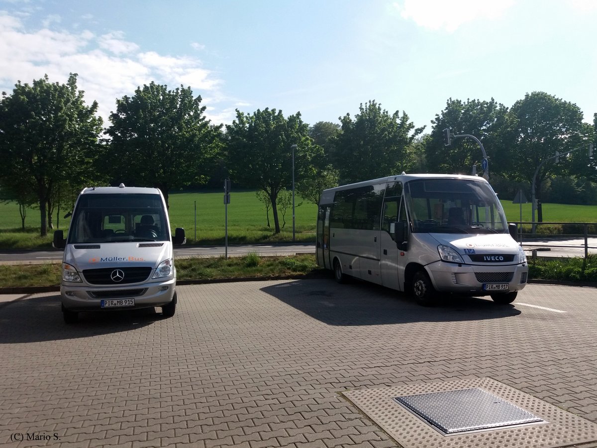 Mercedes-Benz Sprinter Mk II und Iveco Daily 65 am 03.05.2020 in Dresden-Weißig.