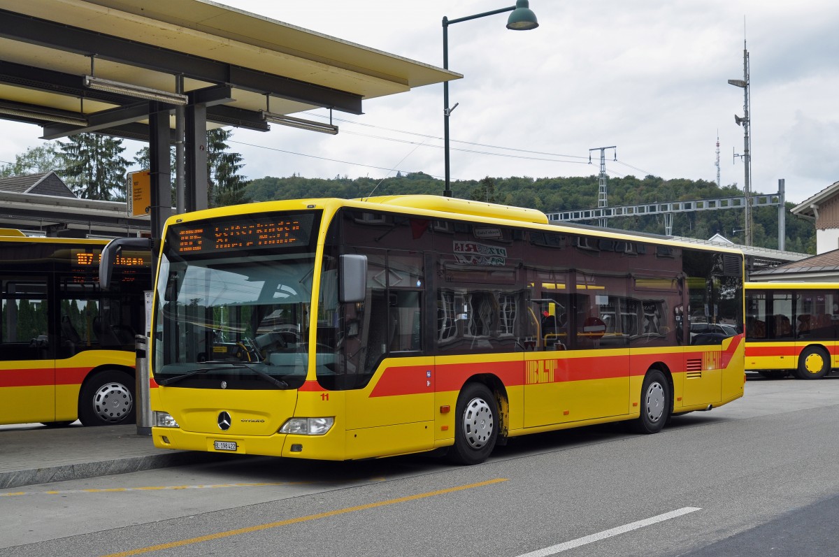 Mercedes Citaro 11 auf der Linie 105 am Bahnhof Sissach. Die Aufnahme stammt vom 05.09.2015.