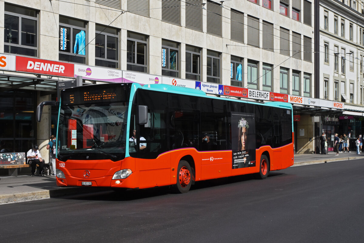 Mercedes Citaro 192, auf der Linie 5, bedient die Haltestelle beim Guisan Platz. Die Aufnahme stammt vom 25.09.2021.
