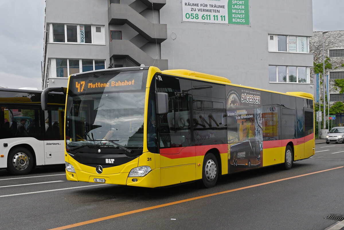 Mercedes Citaro 31 der BLT, auf der Linie 47, f�hrt am 18.05.2026 zur Haltestelle Dreispitz. Aufnahme Basel.