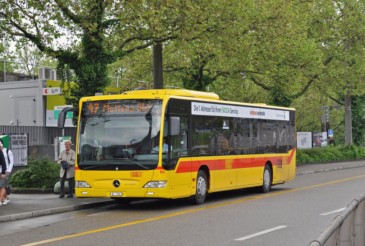 Mercedes Citaro 62, auf der Linie 47, bedient die Haltestelle St. Jakob. Die Aufnahme stammt vom 14.05.2016.