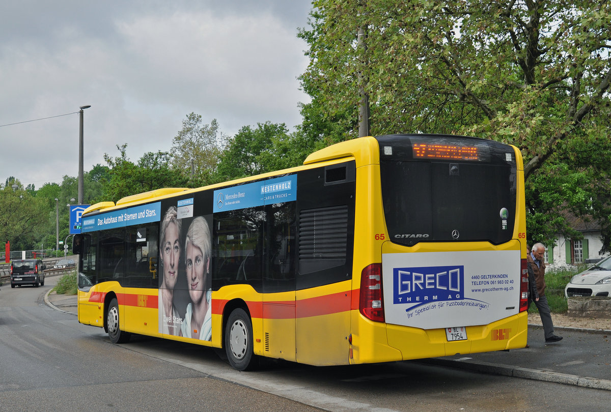 Mercedes Citaro 65, auf der Linie 47, bedient die Haltestelle St. Jakob. Die Aufnahme stammt vom 14.05.2016.