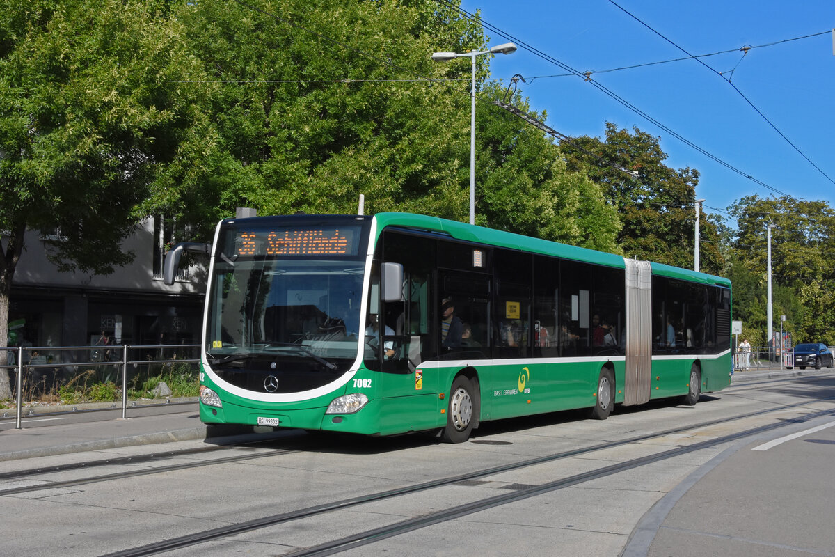 Mercedes Citaro 7002, auf der Linie 36, bedient am 12.09.2022 die Haltestelle ZOO Dorenbach.
