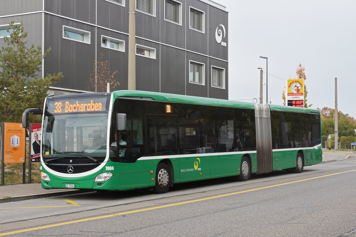 Mercedes Citaro 7004, auf der Linie 38, bedient die Haltestelle Rankstrasse. Die Aufnahme stammt vom 23.10.2018.