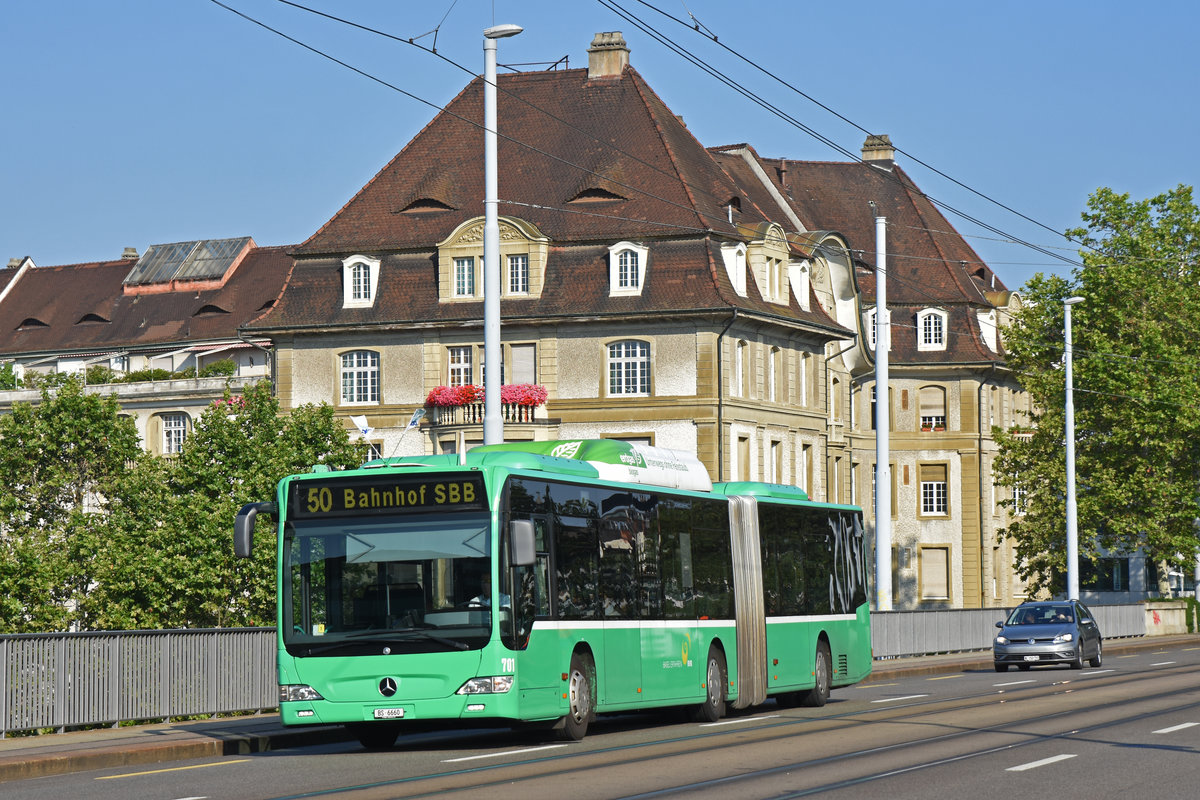 Mercedes Citaro 701, auf der Linie 50, fährt zur Endstation am Bahnhof SBB. Die Aufnahme stammt vom 14.07.2019.