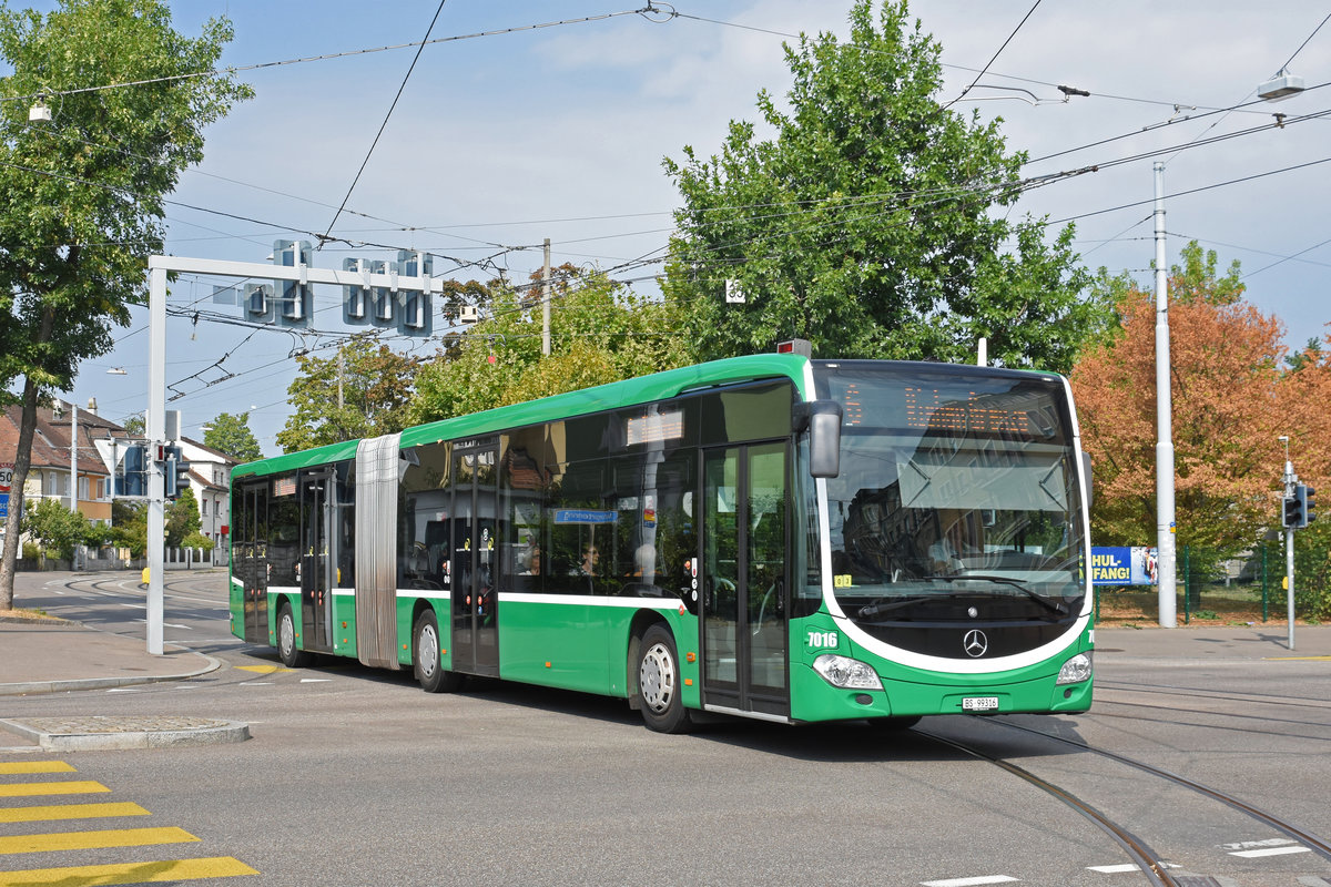 Mercedes Citaro 7016, im Einsatz auf der Linie 6 als Tramersatz, fährt zur Haltestelle Morgartenring. Die Aufnahme stammt vom 19.08.2018.