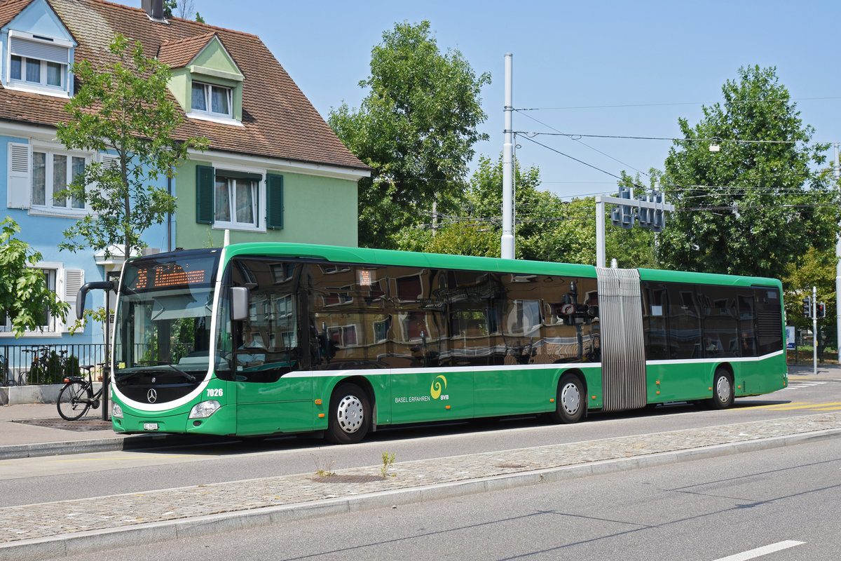 Mercedes Citaro 7026, auf der Linie 36, fährt bei der Haltestelle Morgartenring ein. Die Aufnahme stammt vom 20.07.2018.