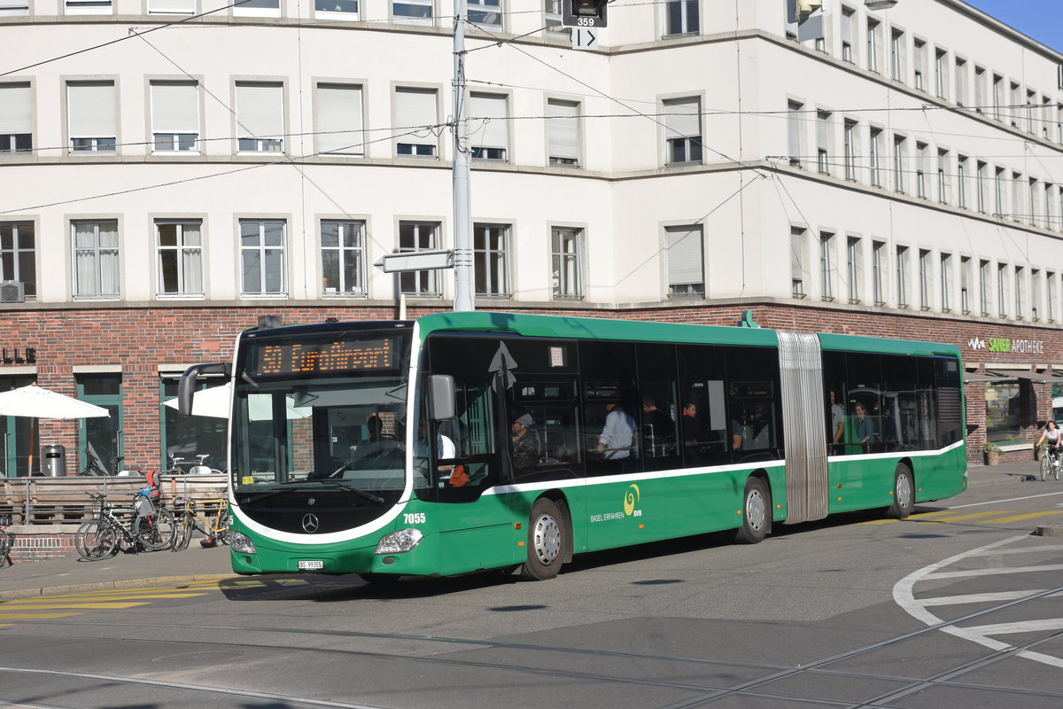 Mercedes Citaro 7055, auf der Linie 50, fährt Richtung Haltestelle Brausebad. Die Aufnahme stammt vom 20.09.2019.