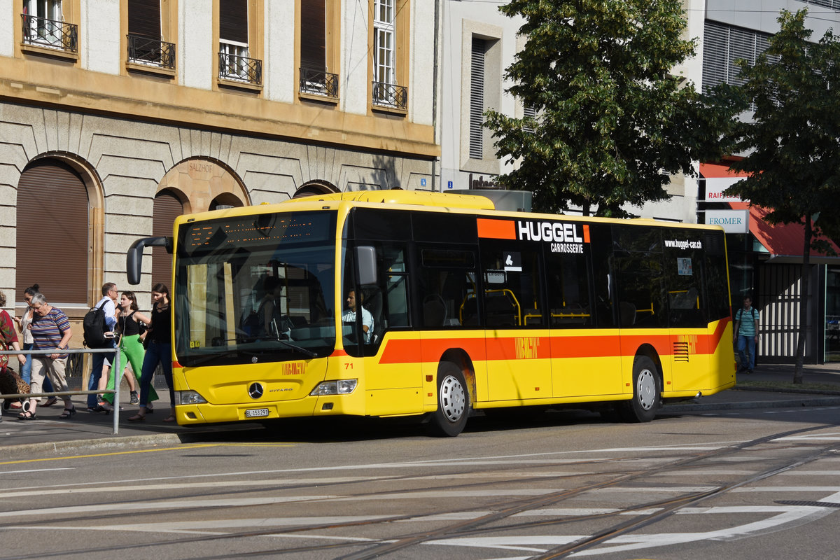 Mercedes Citaro 71, auf der Linie 37, wartet an der Endstation am Aeschenplatz. Die Aufnahme stammt vom 03.07.2019.