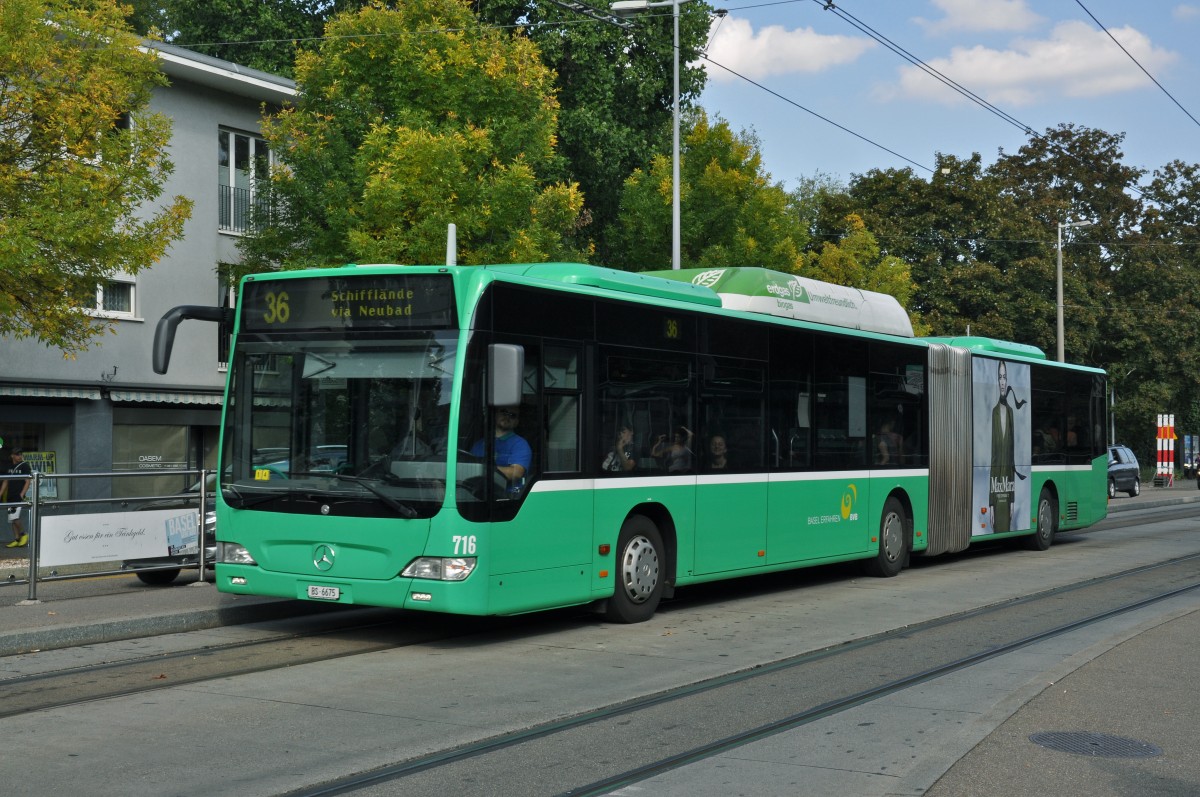 Mercedes Citaro 716 auf der Linie 36 an der Haltestelle ZOO Dorenbach. Die Aufnahme stammt vom 16.09.2014.