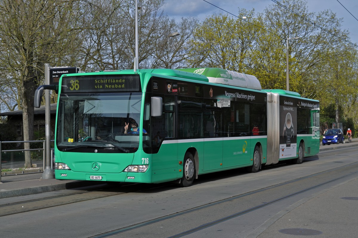 Mercedes Citaro 716 auf der Linie 36 bedient die Haltestelle ZOO Dorenbach. Die Aufnahme stammt vom 13.04.2015.