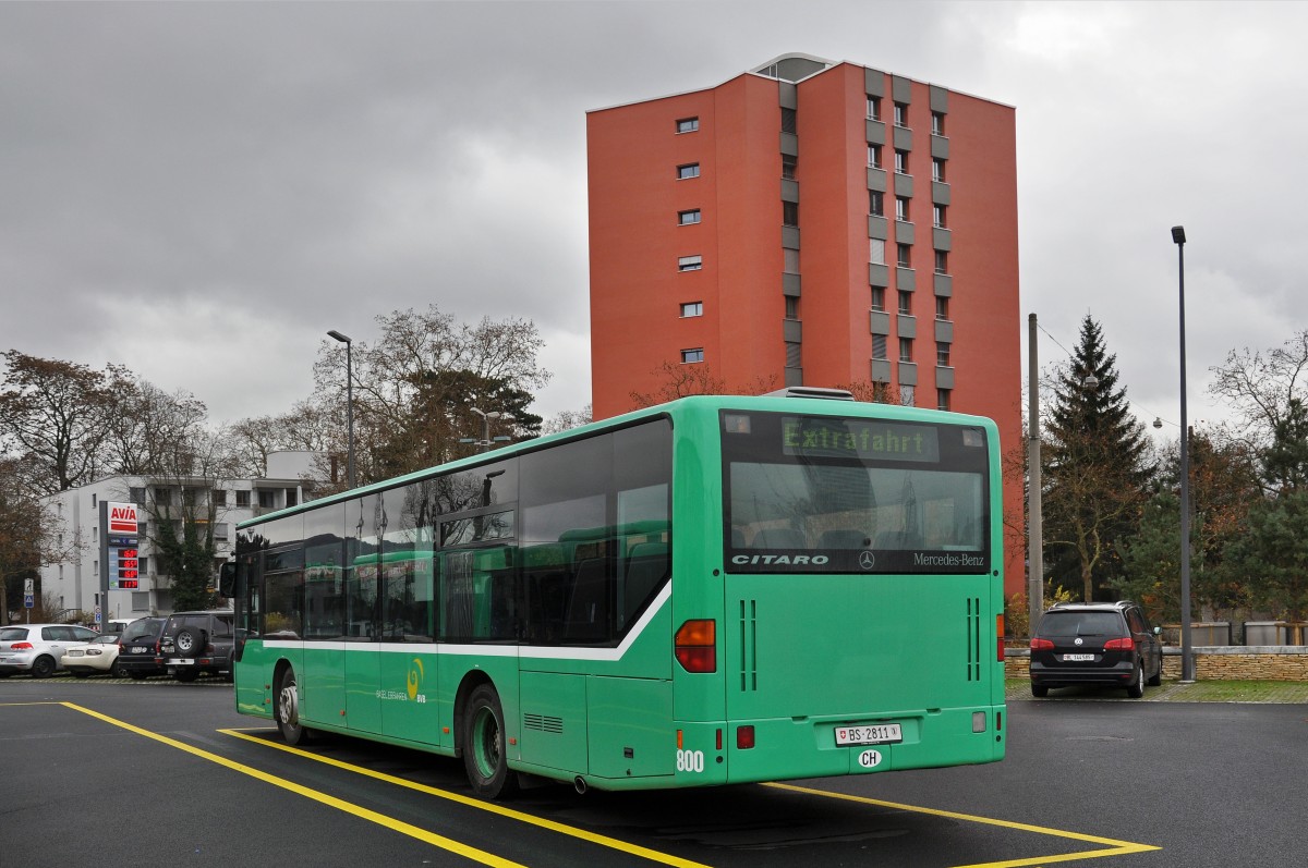 Mercedes Citaro 800 der Fahrschule steht auf dem Hof der Garage Rankstrasse. Die Aufnahme stammt vom 08.12.2014.