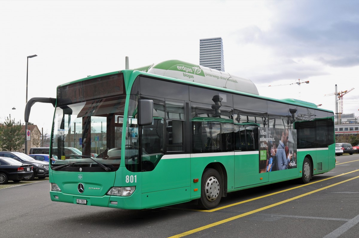 Mercedes Citaro 801 steht auf dem Hof der Garage Rankstrasse. Die Aufnahme stammt vom 01.12.2015.