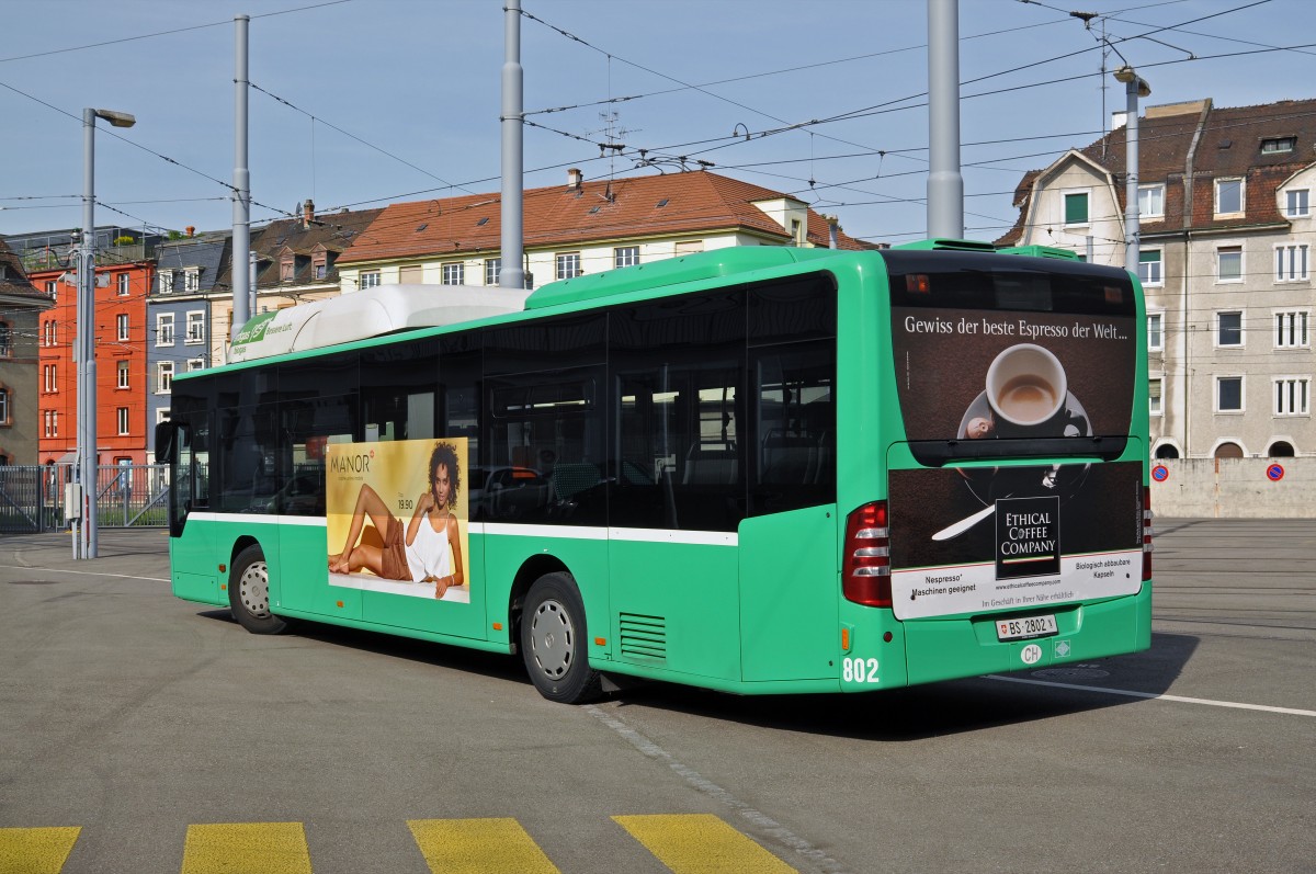 Mercedes Citaro 802 steht auf dem Hof des Depots Wiesenplatz. Die Aufnahme stammt vom 12.05.2015.