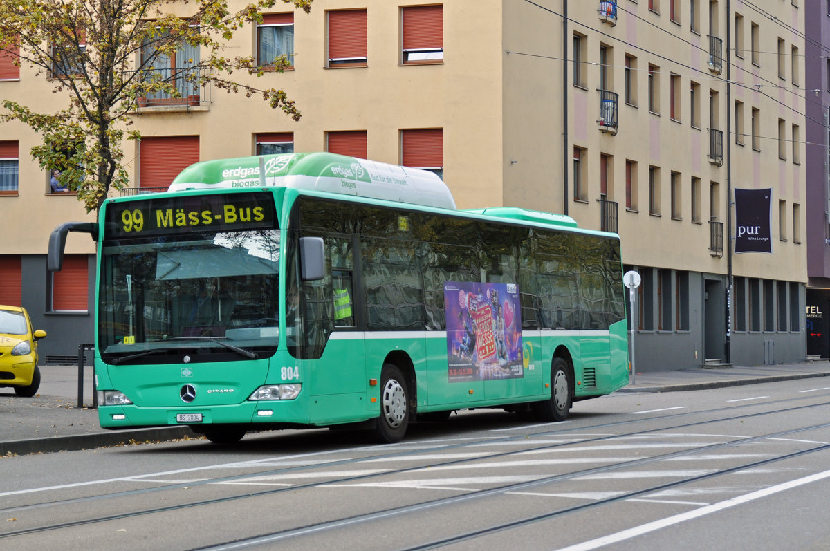 Mercedes Citaro 804, im Einsatz als Mäss Bus, fährt zur Haltestelle beim Messeplatz. Die Aufnahme stammt vom 13.11.2016.