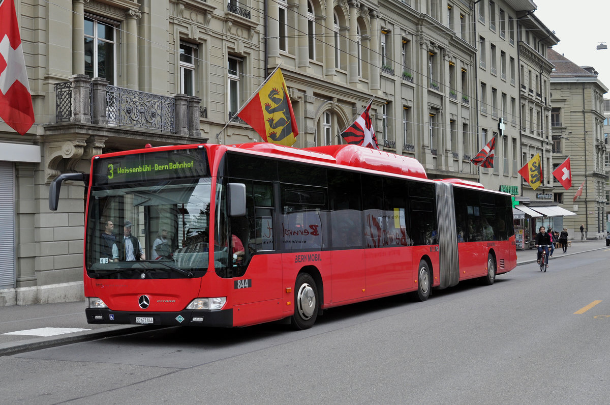 Mercedes Citaro 844, auf der Tramersatz Linie 3, bedient die Haltestelle Bubenbergplatz. Die Aufnahme stammt vom 09.06.2017.