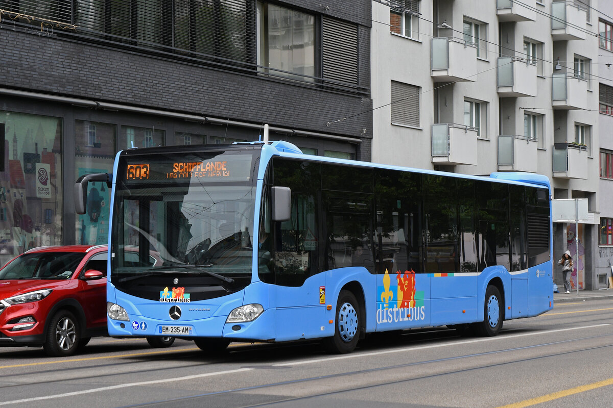 Mercedes Citaro von Distribus, auf der Linie 603, f�hrt am 04.05.2026 zur Haltestelle Voltaplatz. Aufnahme Basel.