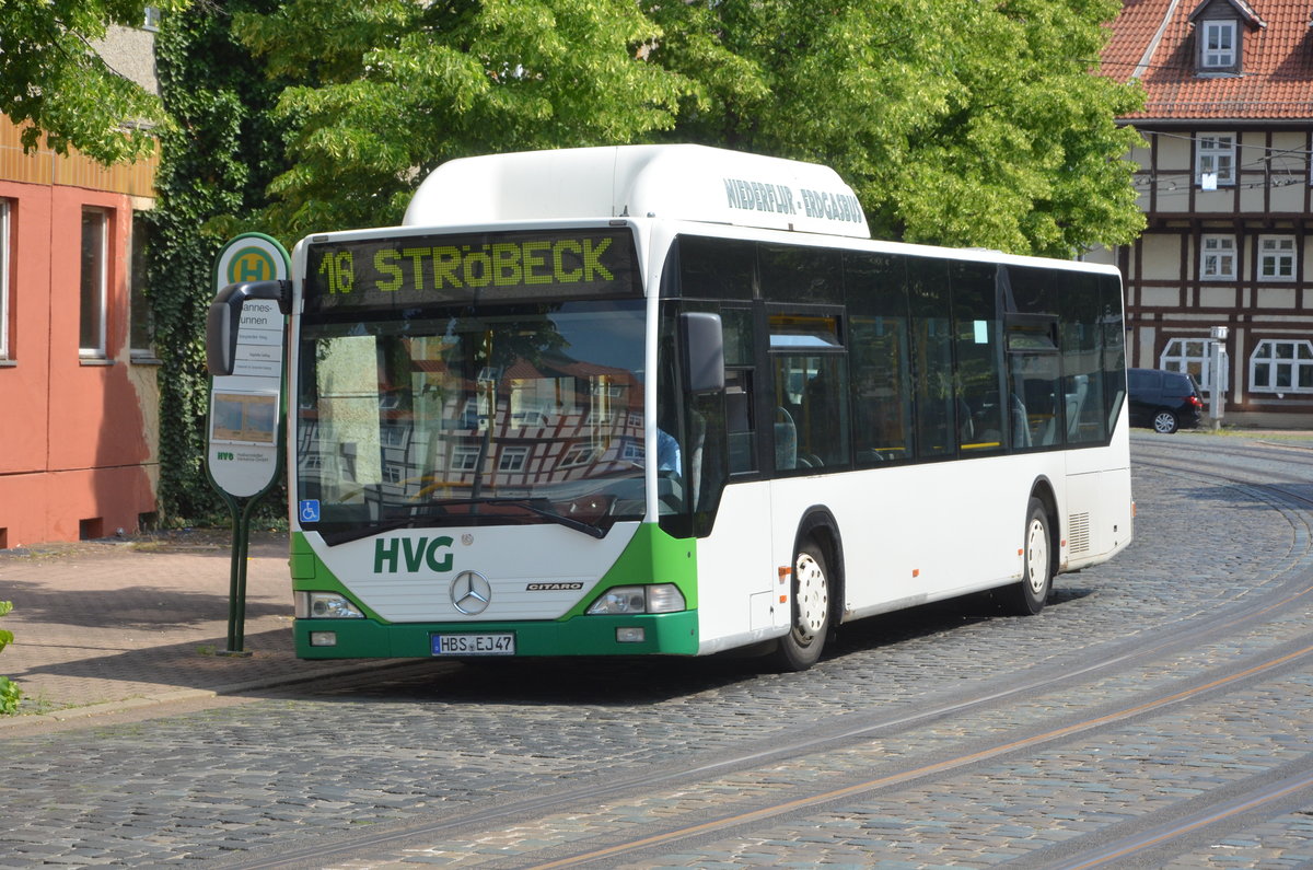 Mercedes Citaro Erdgasbetriebener Linienbus von HVG Halberstädter - Verkehrs GMBH. Am 28.05.2018.