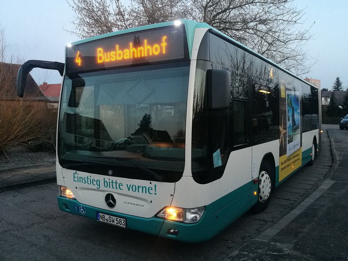 Mercedes Citaro II der Neubrandenburger Verkehrsbetriebe in Neubrandenburg am 19.02.2018