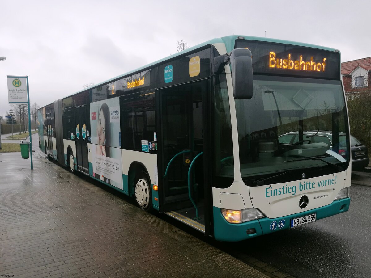 Mercedes Citaro II der Neubrandenburger Verkehrsbetriebe in Neubrandenburg am 31.01.2018