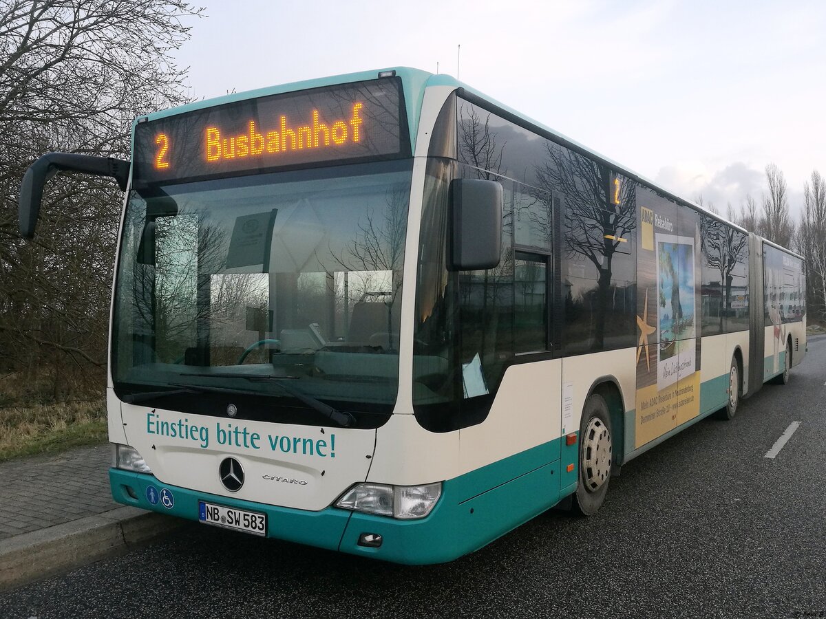 Mercedes Citaro II der Neubrandenburger Verkehrsbetriebe in Neubrandenburg am 12.02.2018