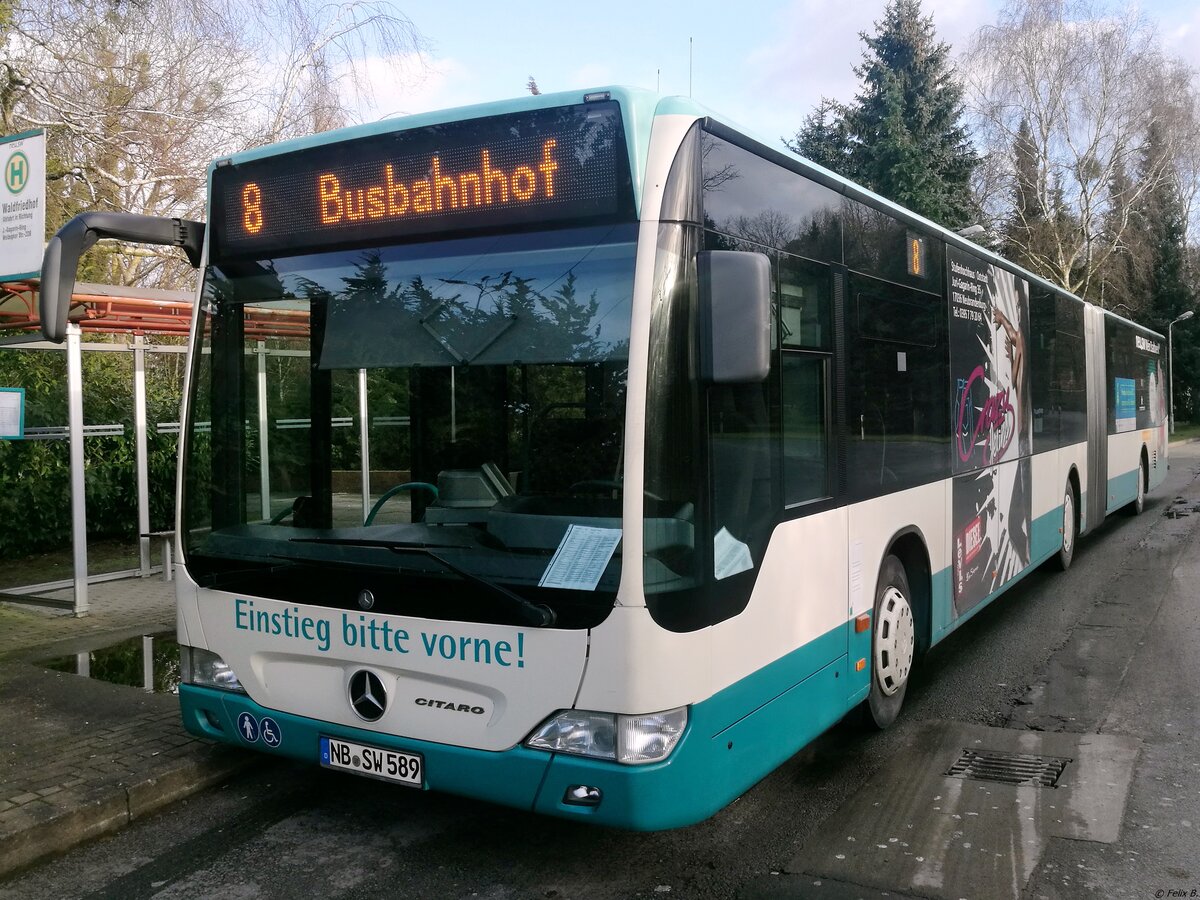 Mercedes Citaro II der Neubrandenburger Verkehrsbetriebe in Neubrandenburg am 30.01.2018