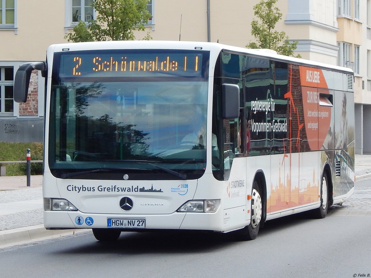 Mercedes Citaro II der Stadtwerke Greifswald in Greifswald am 10.08.2018