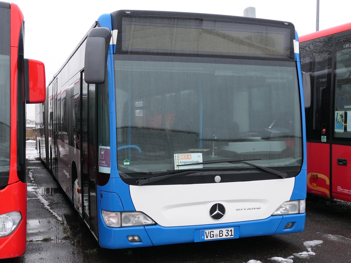 Mercedes Citaro II von URB aus Deutschland (ex Stadtwerke Heilbronn - Wagen 47) in Ueckermünde am 12.12.2021