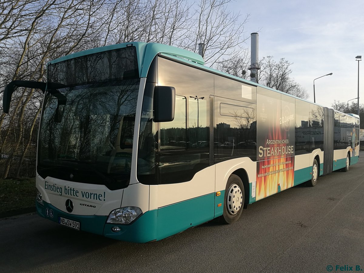 Mercedes Citaro III der Neubrandenburger Verkehrsbetriebe in Neubrandenburg am 27.01.2017